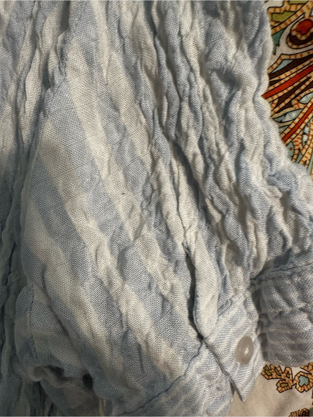 Jane & Delancey Light Blue Linen Top - Picture 7 of 10